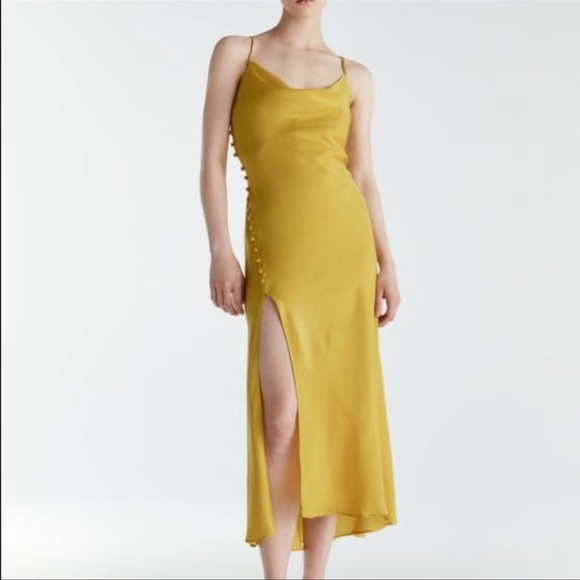 Zara mustard satin effect blogger dress - Picture 5 of 13